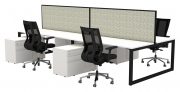 Cubit Loop Desking – in Black Powdercoat with Connect 30 Screens, Ultimet Caddy Units and Galaxy Chairs