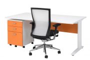 Symmetry C-Leg Desking – Straight Desk with Mobile Pedestal